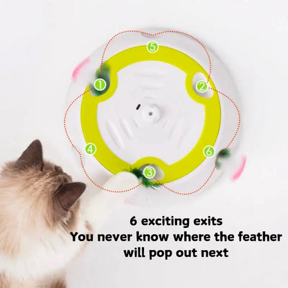 Allforpaws Whack a Mole Cat Mouse Toy for Cats - Interactive Cat Toys with Automatic Feather Mice & No Touch Sensor Required