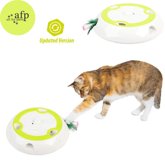 Allforpaws Whack a Mole Cat Mouse Toy for Cats - Interactive Cat Toys with Automatic Feather Mice & No Touch Sensor Required