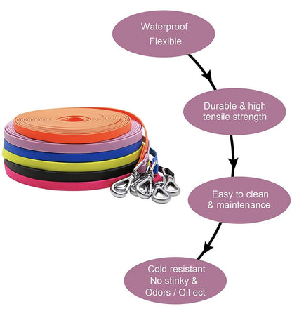 Waterproof Dog Training Leash 100FT 50FT 30FT 16FT 13FT 10FT Yellow, Red, Pink