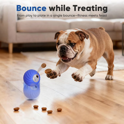 Automatic Rechargeable Interactive Dog Ball with Active Rolling Treat Dispensing for Small Medium Dogs, Blue