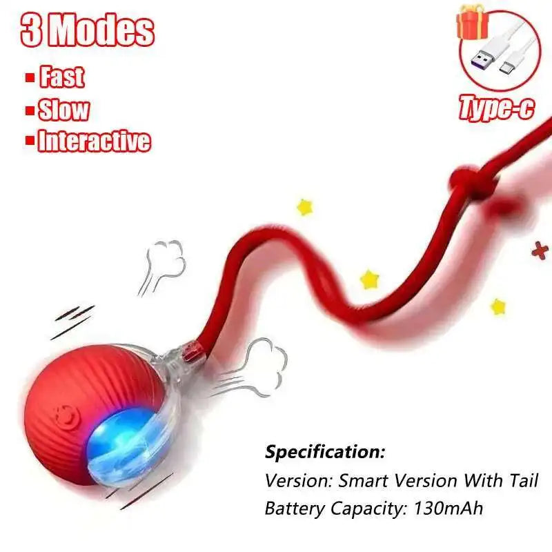Smart Dog Interactive Ball Toys Automatic Rolling Ball Rechargeable Electric Pet Interactive Toy Dog Cat Training Imitate Mouse
