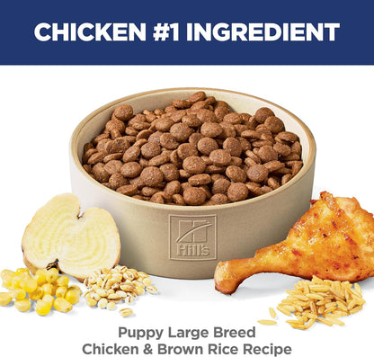 Premium Large Breed Puppy Food with DHA for Healthy Development - Chicken & Brown Rice, 15.5 Lb Bag