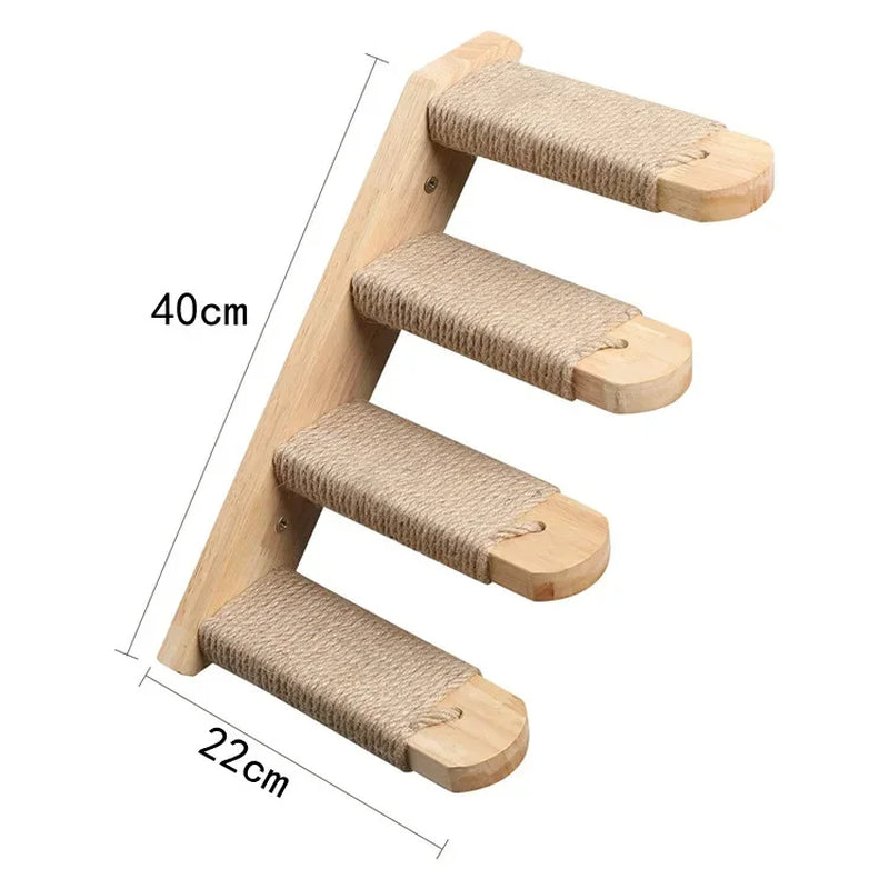 1Pccat Scratching Climbing Post Wall-Mounted Cat Hammock Bed Pet Furniture Kitten Wall Shelf Set Cat Perch Wooden Cat Tree House