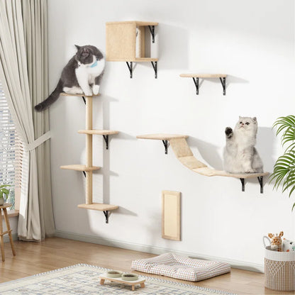 Wall-Mounted Cat Tree Shelves