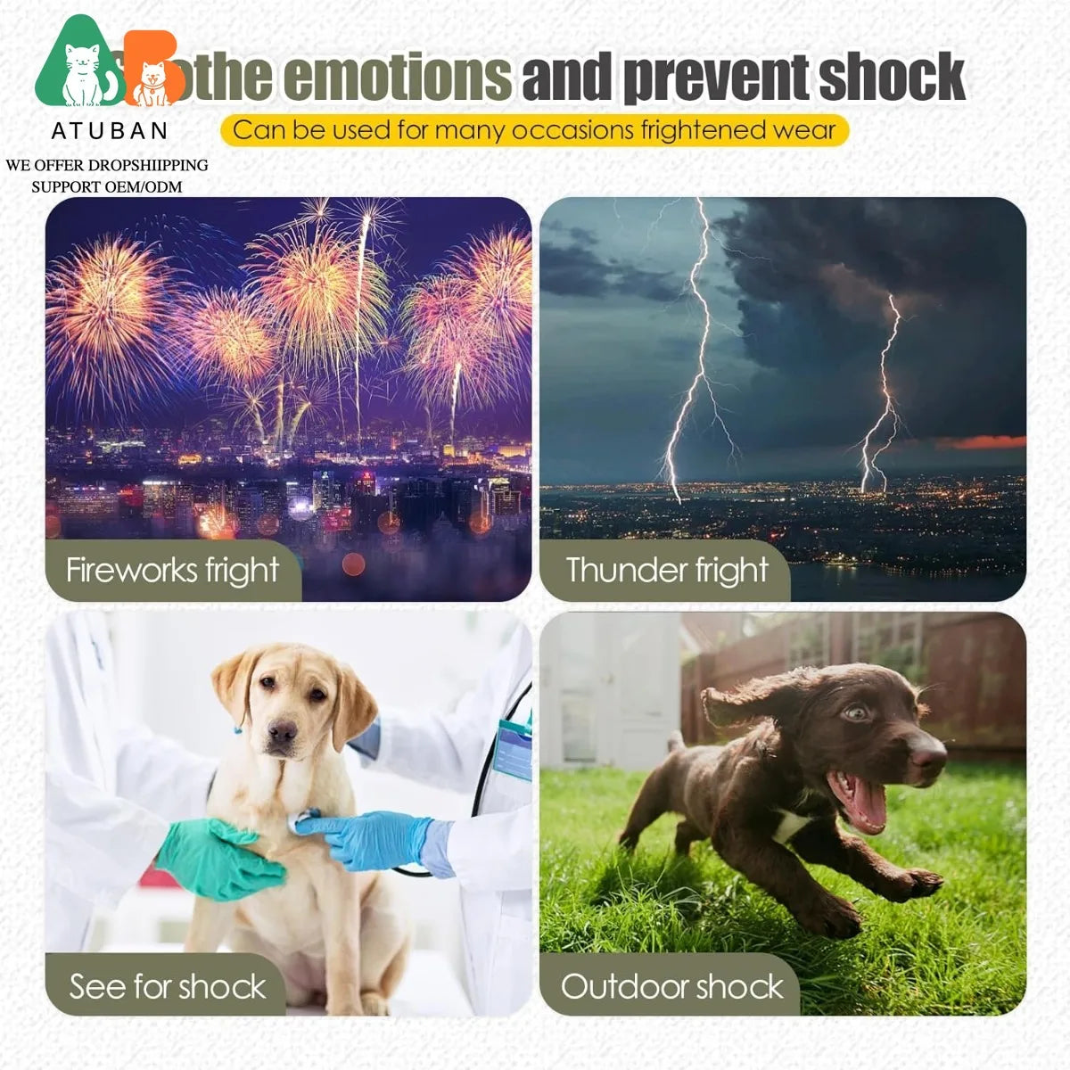 Dog Anxiety Vest Coat,Vet Visits and Separation-Keep Pet Calm,Dog Jacket for Thunder,Anti Anxiety Vest for Dogs and Cat