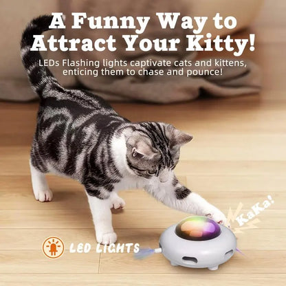 Interactive Cat Toys for Indoor Cats, Automatic Kitten Toys, Moving Feather Kicker, Fun Exercise & Hair Removal Toy, USB Rechargeable Cat Accessories Automatic Cat Toy Cat Toys Indoor Cats-Ufo