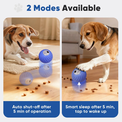 Automatic Rechargeable Interactive Dog Ball with Active Rolling Treat Dispensing for Small Medium Dogs, Blue