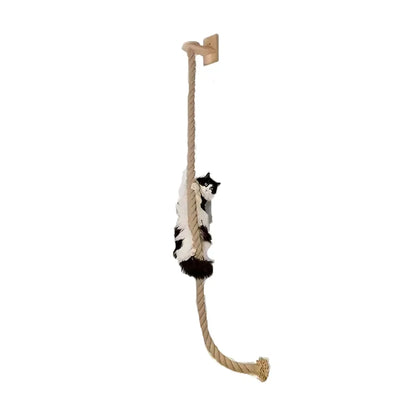 Toys Wall-Mounted Activity Cat Wood Sisal Scratcher Climber Furniture Cat Bridge Rope Steps Kitten Ladder Kitten Post Wall