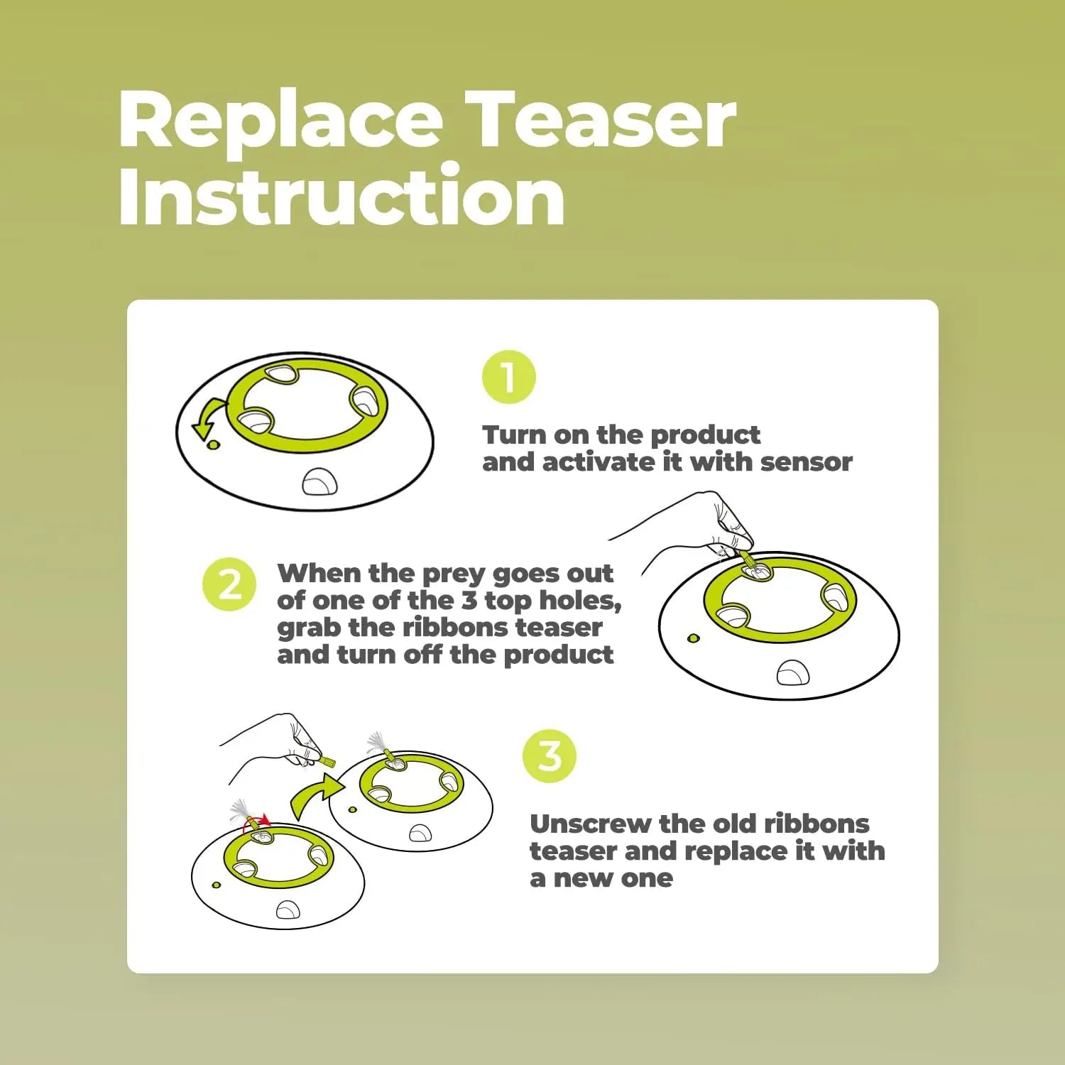 Allforpaws Whack a Mole Cat Mouse Toy for Cats - Interactive Cat Toys with Automatic Feather Mice & No Touch Sensor Required