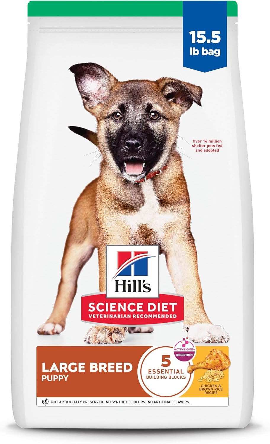 Premium Large Breed Puppy Food with DHA for Healthy Development - Chicken & Brown Rice, 15.5 Lb Bag