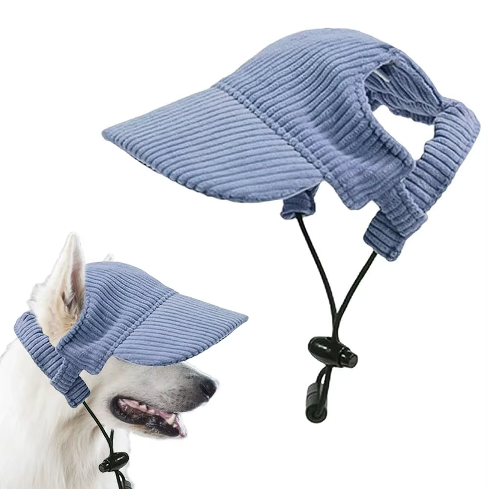 Adjustable Dog Baseball Cap with Ear Holes Summer Sun Hat Visor for Small Medium Large Dogs Lightweight Puppy Beach Hat