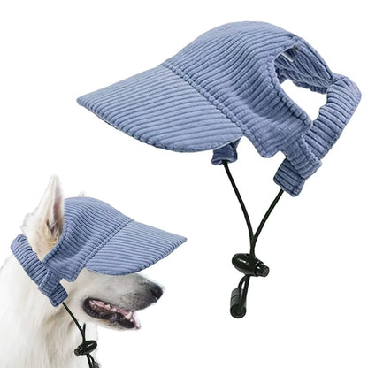 Adjustable Dog Baseball Cap with Ear Holes Summer Sun Hat Visor for Small Medium Large Dogs Lightweight Puppy Beach Hat