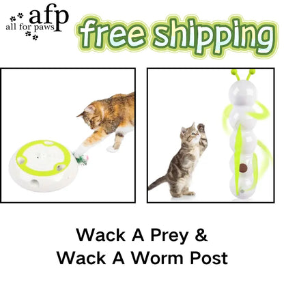 Allforpaws Whack a Mole Cat Mouse Toy for Cats - Interactive Cat Toys with Automatic Feather Mice & No Touch Sensor Required