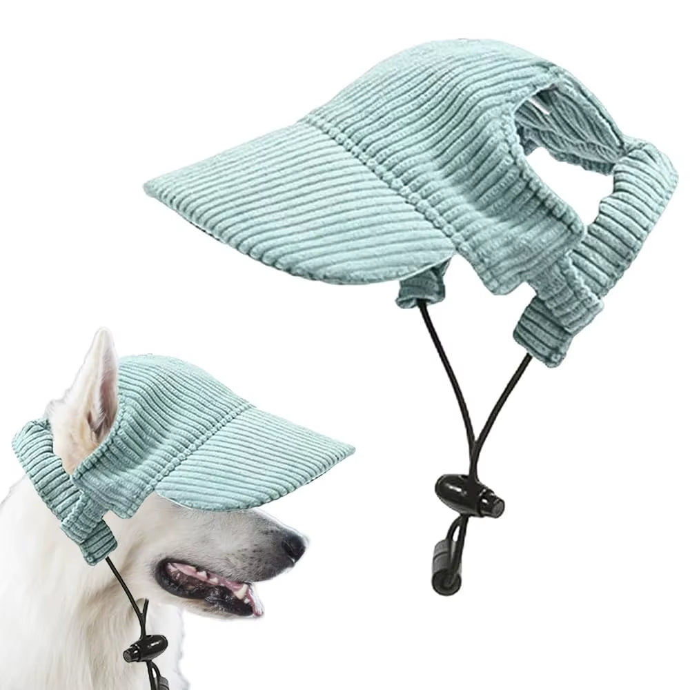 Adjustable Dog Baseball Cap with Ear Holes Summer Sun Hat Visor for Small Medium Large Dogs Lightweight Puppy Beach Hat