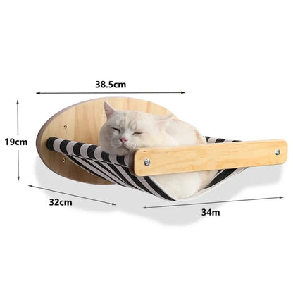 Toys Wall-Mounted Activity Cat Wood Sisal Scratcher Climber Furniture Cat Bridge Rope Steps Kitten Ladder Kitten Post Wall