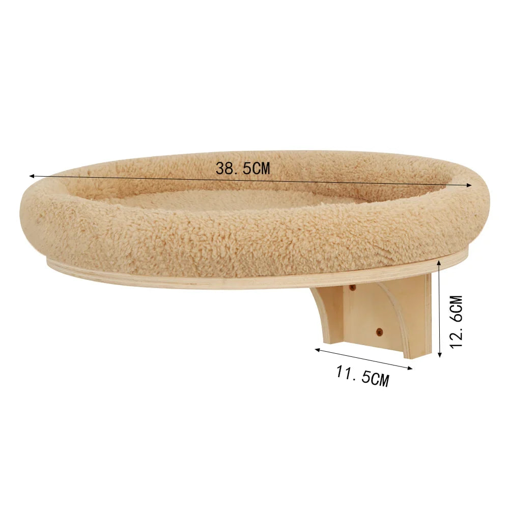 Toys Wall-Mounted Activity Cat Wood Sisal Scratcher Climber Furniture Cat Bridge Rope Steps Kitten Ladder Kitten Post Wall
