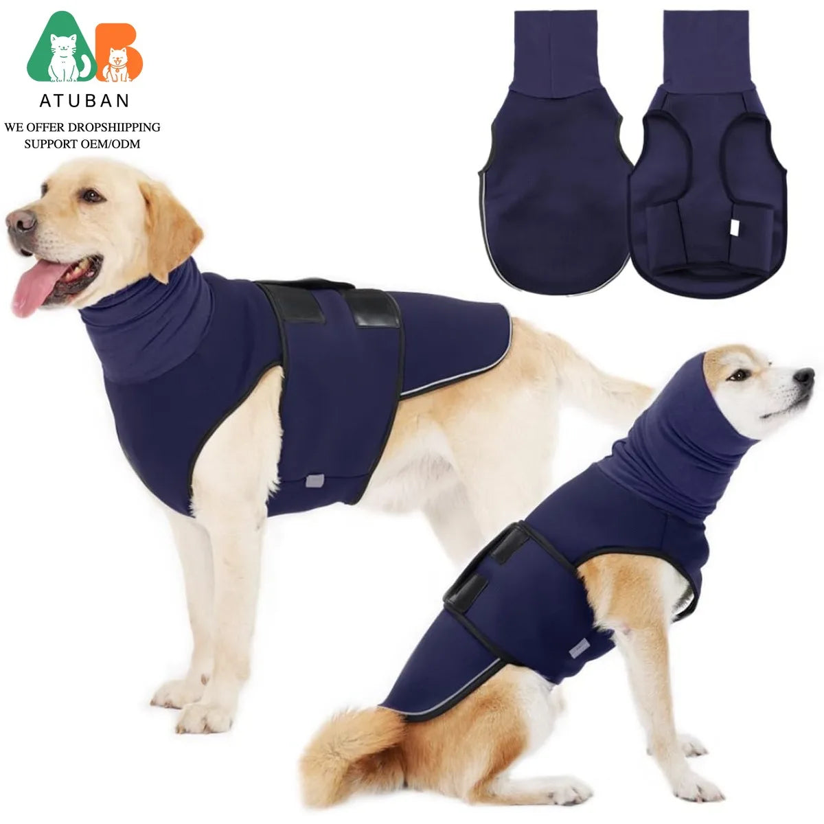 Dog Anxiety Vest Coat,Vet Visits and Separation-Keep Pet Calm,Dog Jacket for Thunder,Anti Anxiety Vest for Dogs and Cat