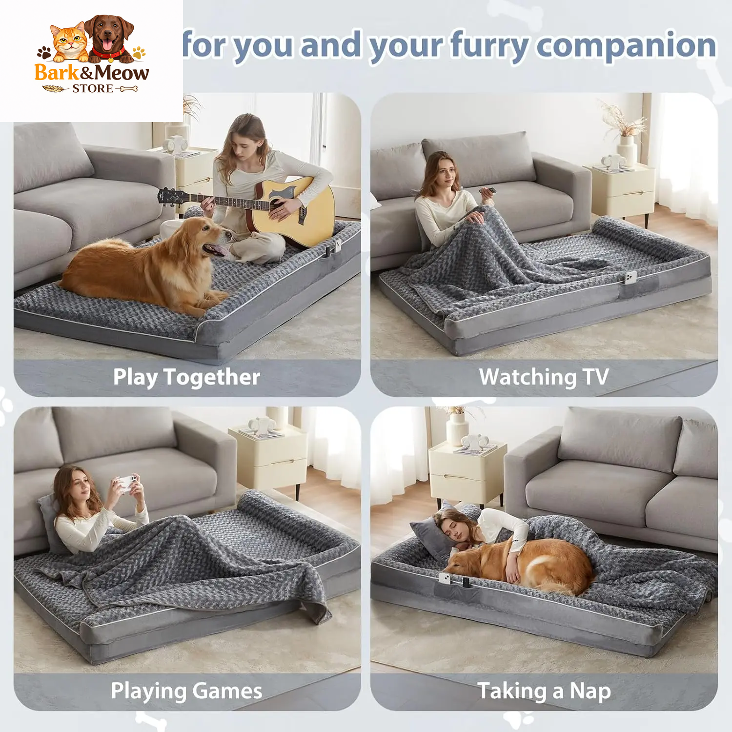 Orthopedic Dog Bed for  Dogs and their Humans  Waterproof Sofa with Removable Washable Cover 