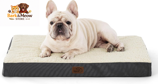  Comfy Flat Beds with Removable Washable Cover, Orthopedic Egg Crate Foam Pet Mat, Suitable for Pet up to 30 Lbs