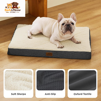  Comfy Flat Beds with Removable Washable Cover, Orthopedic Egg Crate Foam Pet Mat, Suitable for Pet up to 30 Lbs