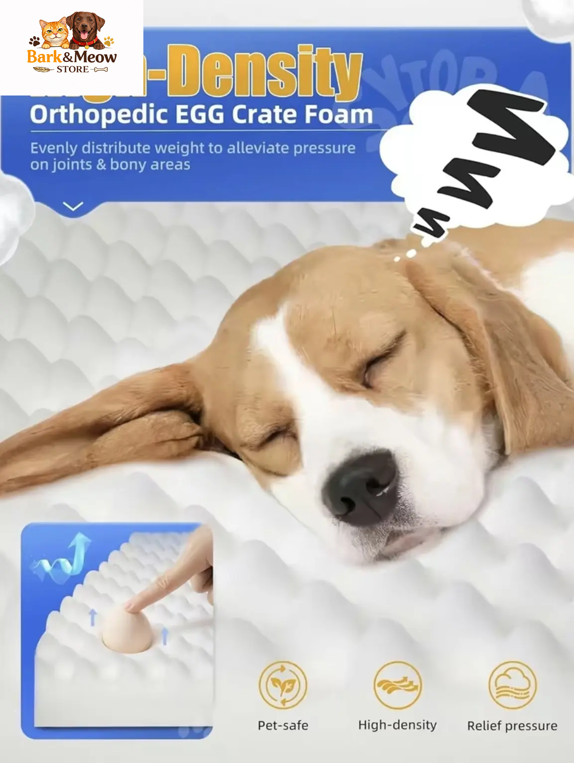 Large Orthopedic Dog Bed - Waterproof, Removable Cover, Cozy Rose Plush, U-Shaped Design