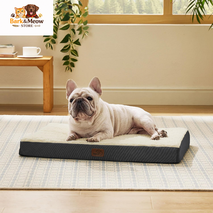  Comfy Flat Beds with Removable Washable Cover, Orthopedic Egg Crate Foam Pet Mat, Suitable for Pet up to 30 Lbs