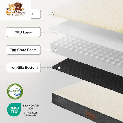  Comfy Flat Beds with Removable Washable Cover, Orthopedic Egg Crate Foam Pet Mat, Suitable for Pet up to 30 Lbs