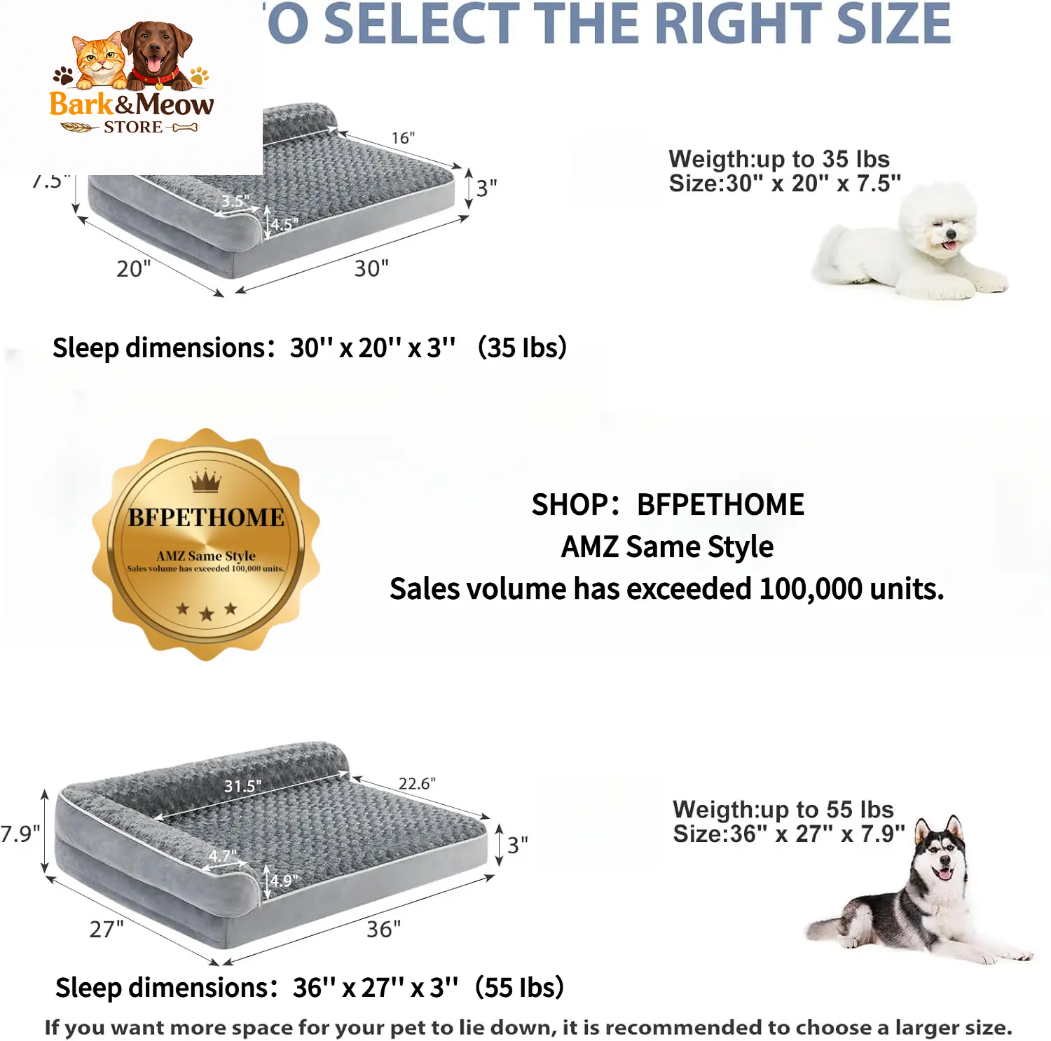 Orthopedic Dog Bed for  Dogs and their Humans  Waterproof Sofa with Removable Washable Cover 
