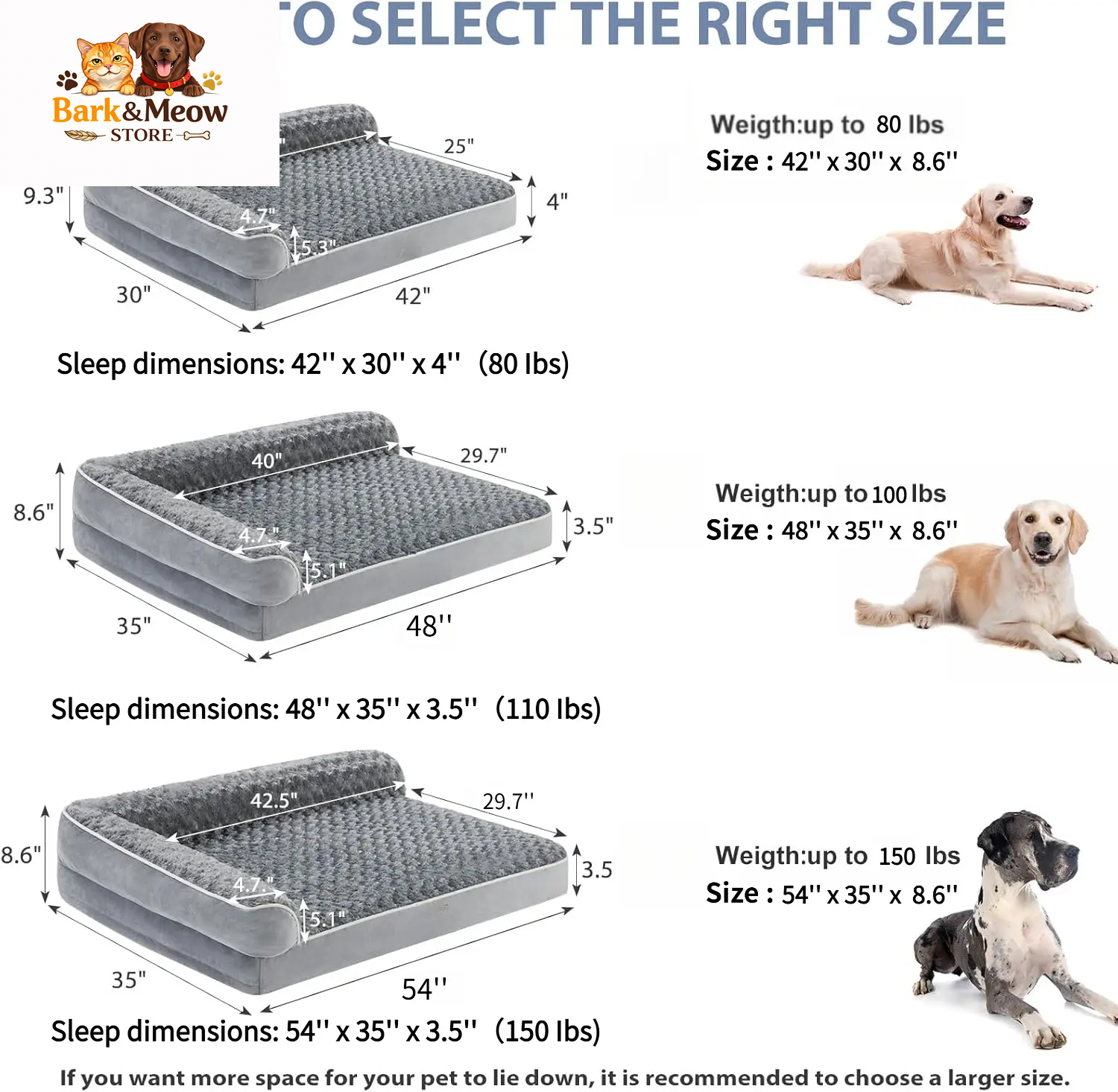 Orthopedic Dog Bed for  Dogs and their Humans  Waterproof Sofa with Removable Washable Cover 