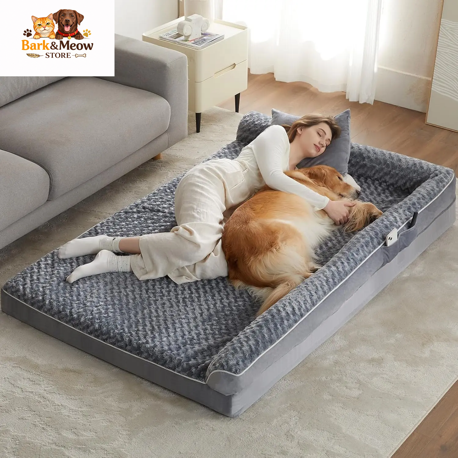 Orthopedic Dog Bed for  Dogs and their Humans  Waterproof Sofa with Removable Washable Cover 